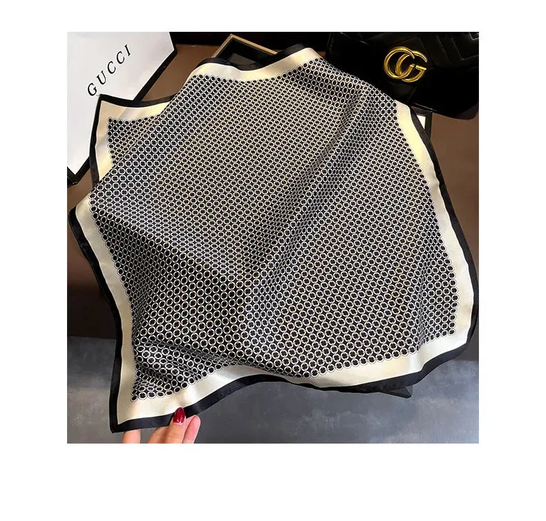 100% Silk 2024 Autumn Female Fashion  Scarves New  Dustproof Kerchief Popular Sunscreen Square Towel Luxury Leopard Print Shawl