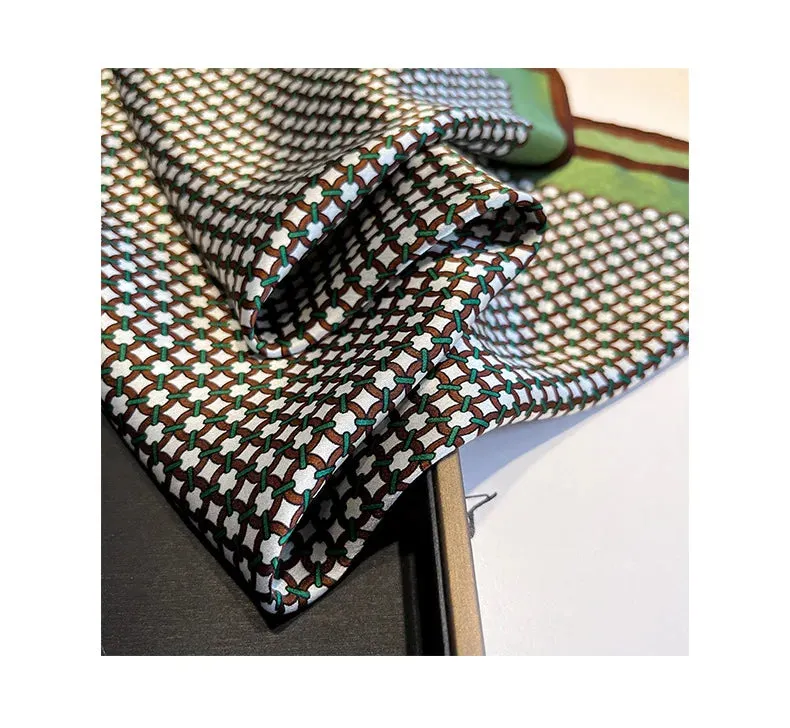 100% Silk 2024 Autumn Female Fashion  Scarves New  Dustproof Kerchief Popular Sunscreen Square Towel Luxury Leopard Print Shawl