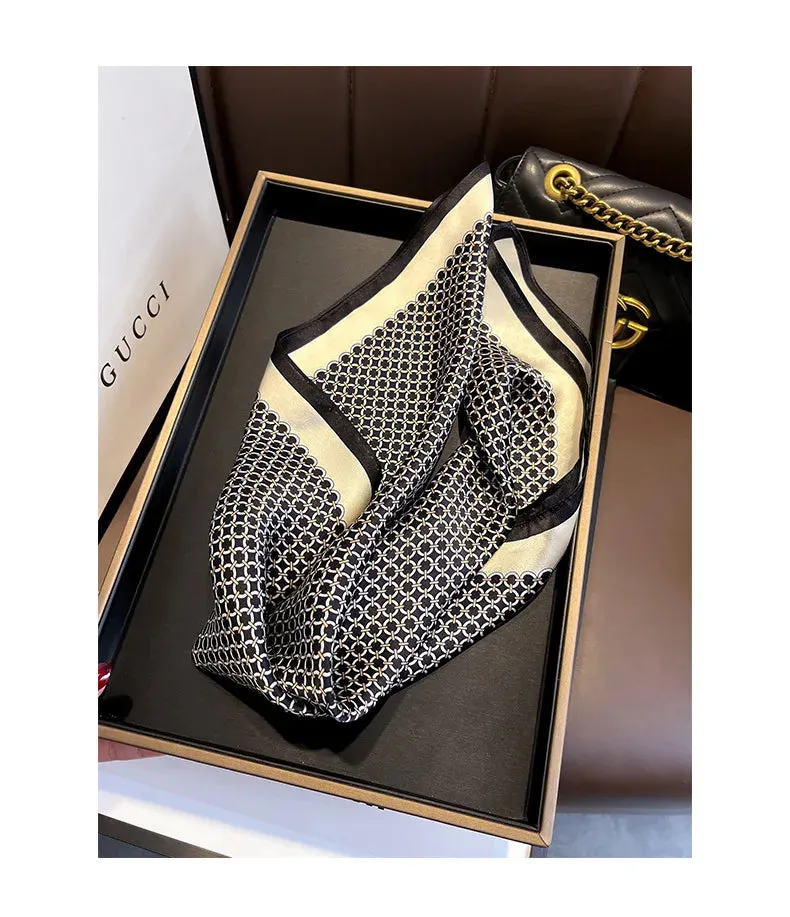 100% Silk 2024 Autumn Female Fashion  Scarves New  Dustproof Kerchief Popular Sunscreen Square Towel Luxury Leopard Print Shawl