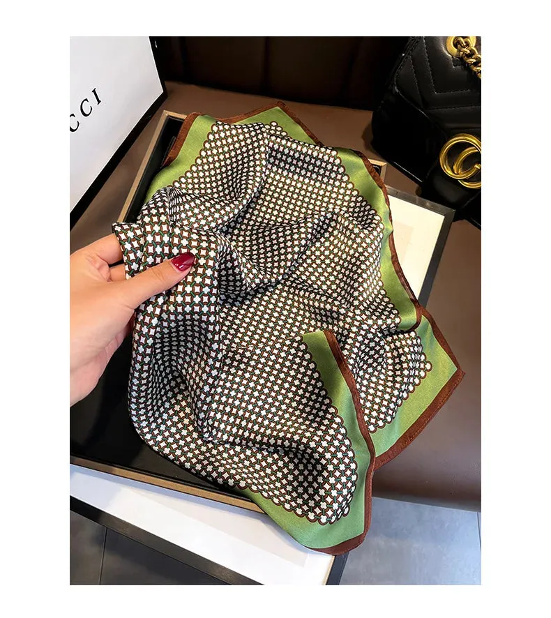 100% Silk 2024 Autumn Female Fashion  Scarves New  Dustproof Kerchief Popular Sunscreen Square Towel Luxury Leopard Print Shawl