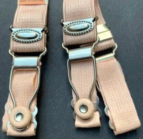1940s Miss Modern "DETACHABLE" Pink SUSPENDERS 2cm wide -2 Pairs