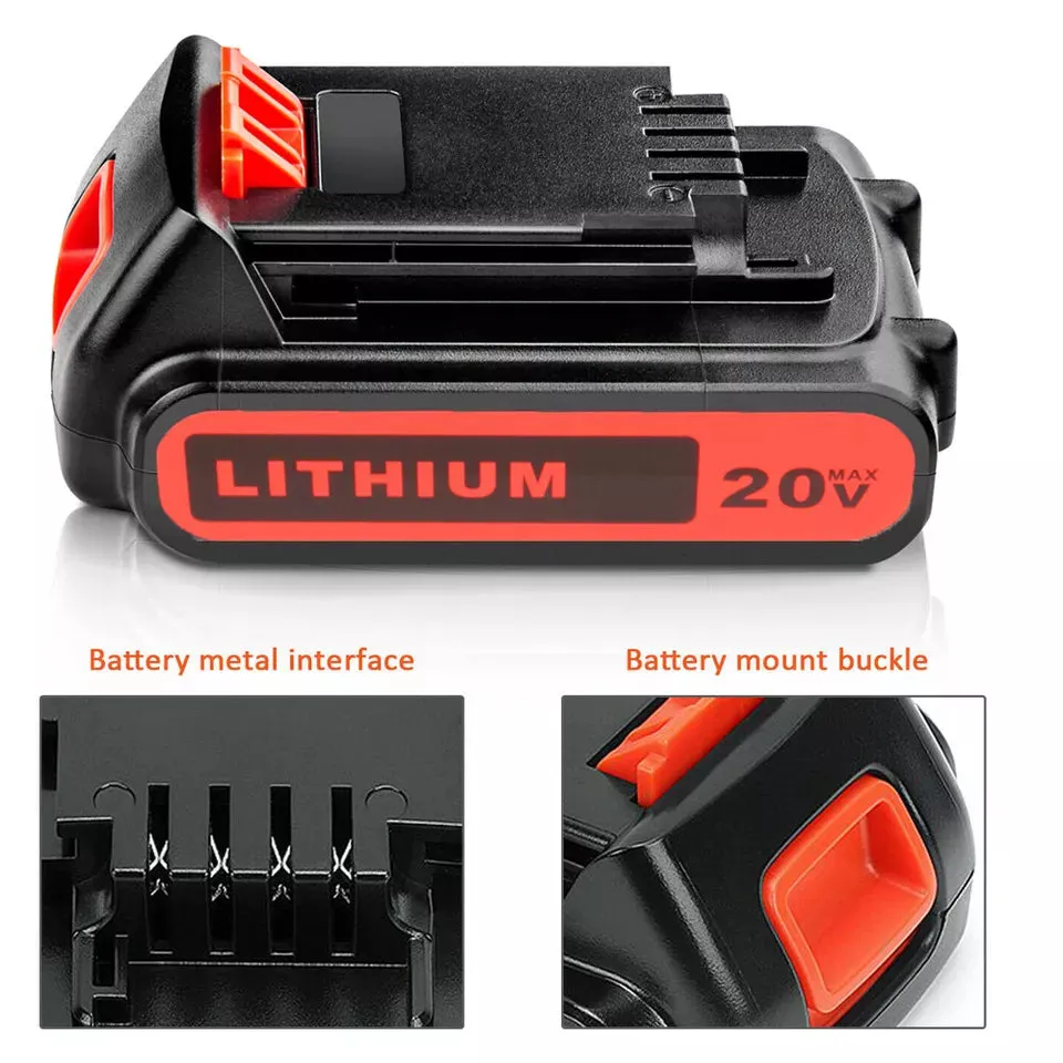 20V Lithium-ion 3.0Ah Battery for BLACK DECKER 20 Volt LBXR20 LBX20 LB20