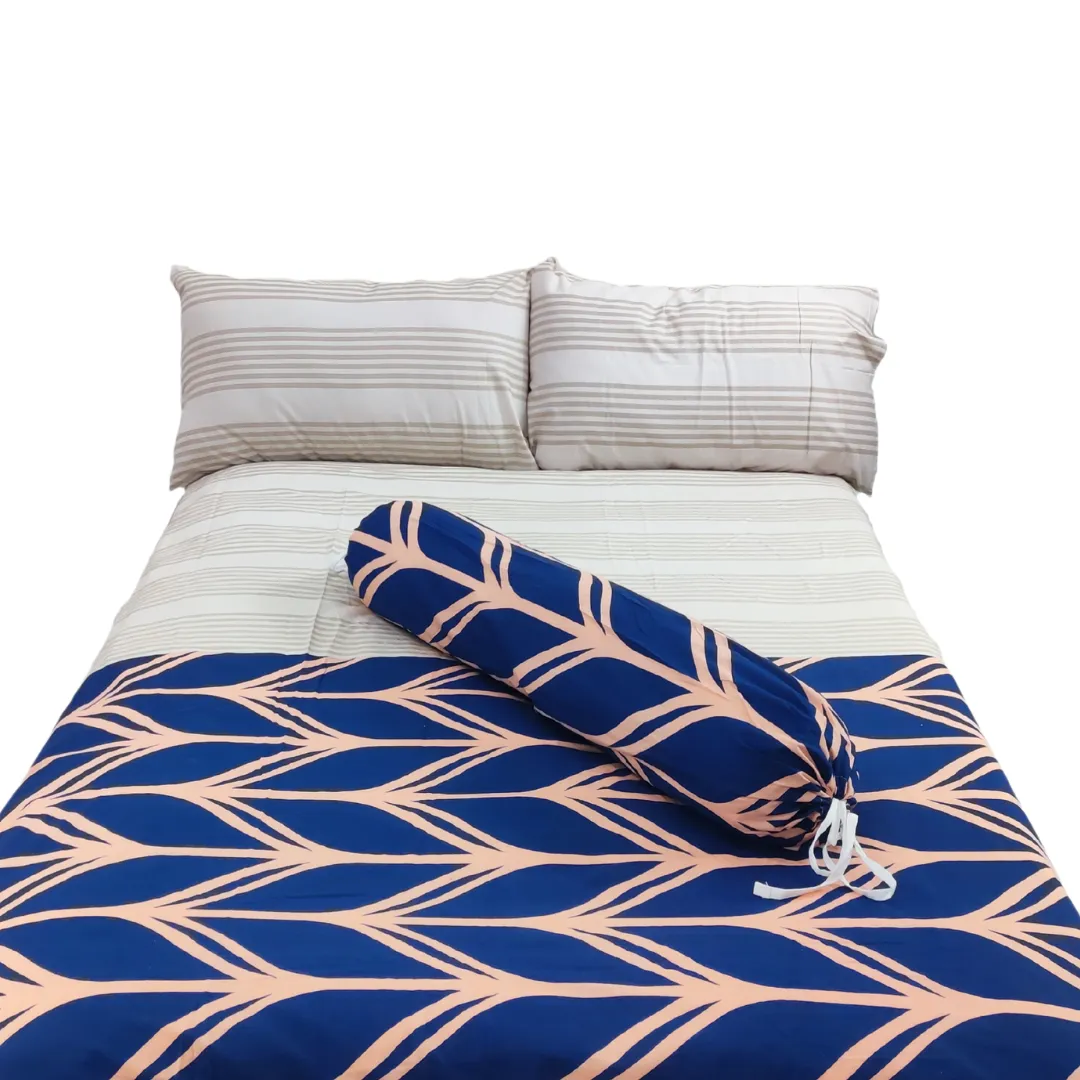 3PC Bedsheet Set (King) | 100% Cotton (Design 2) FREE BOLSTER CASE