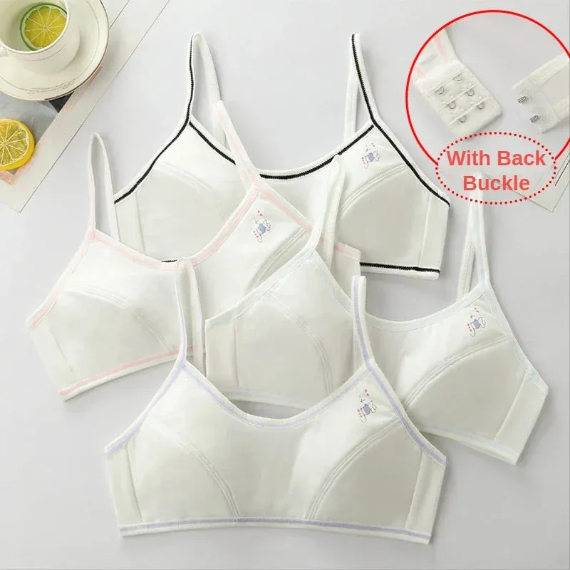4 Pcs/Lot Girls Brassiere Cotton Underwear Back Buckle Design