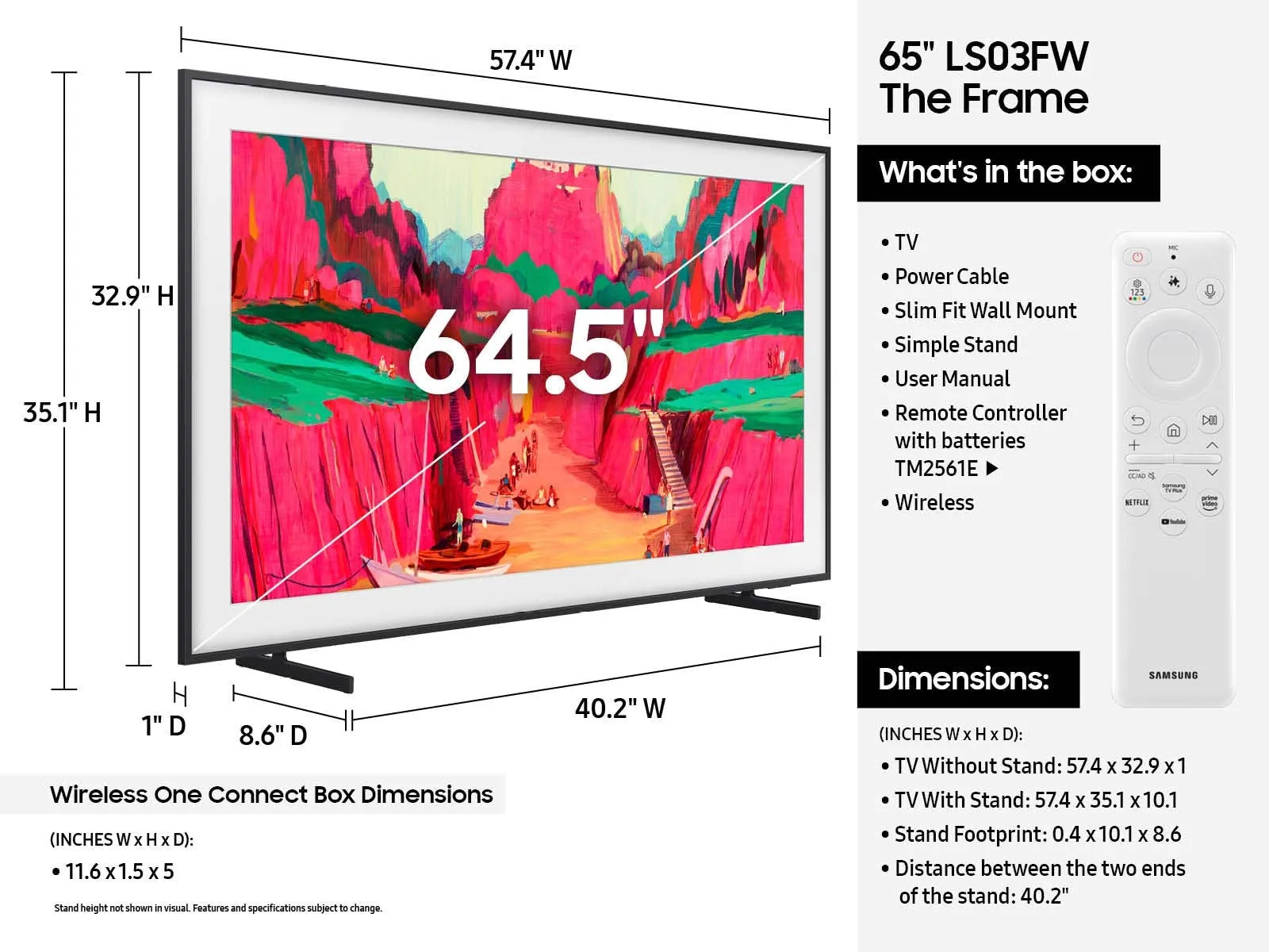 65" Samsung The Frame Pro / Neo QLED 4K Art Mode Samsung Vision AI Smart TV (2025)