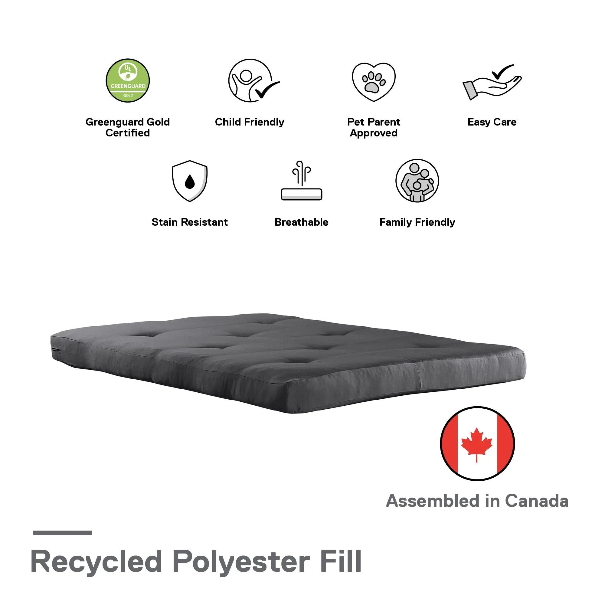 6" Full Size Futon Mattress with Tufted Cover