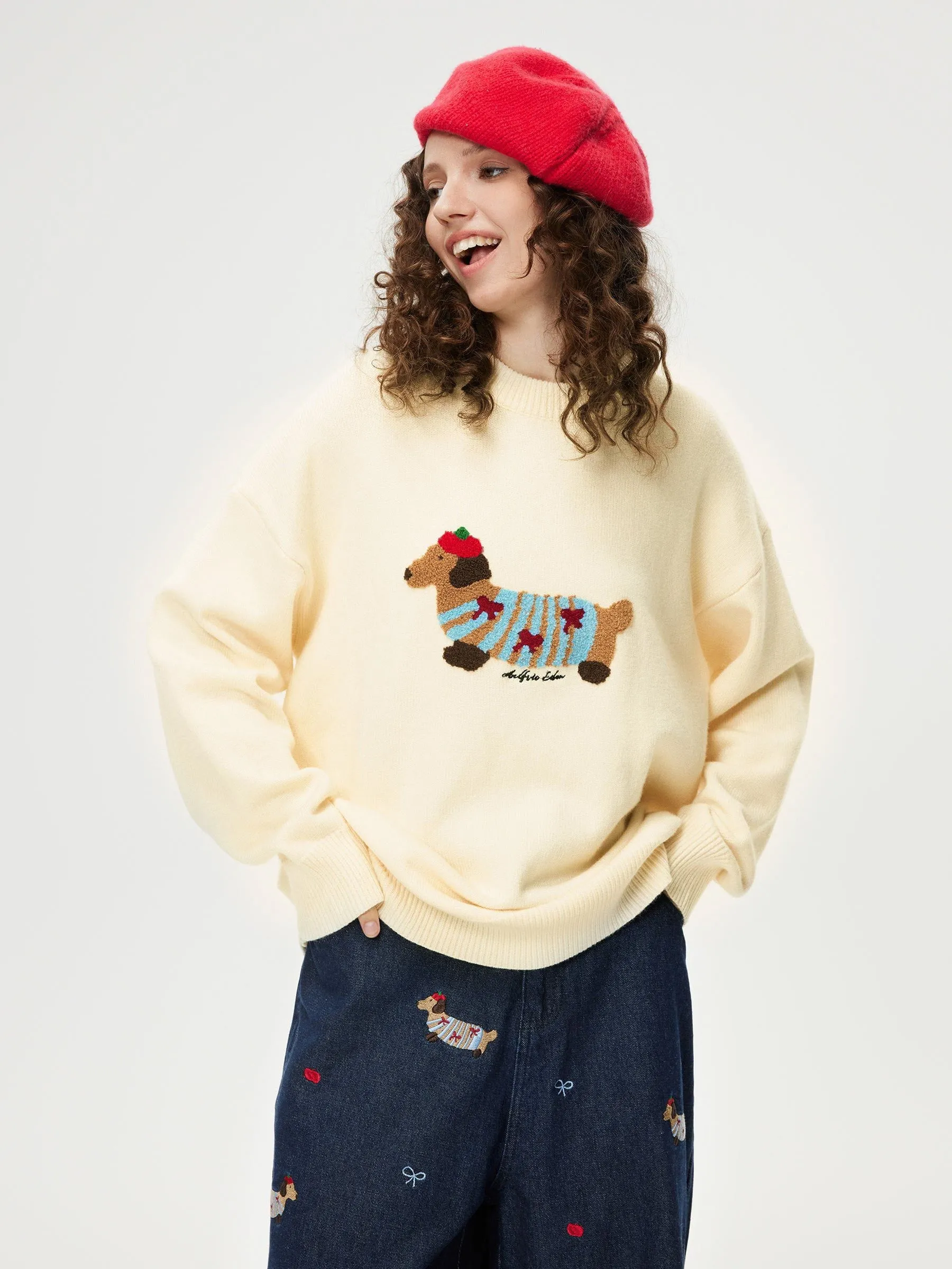 Aelfric Eden Cartoon Dachshund Sweater