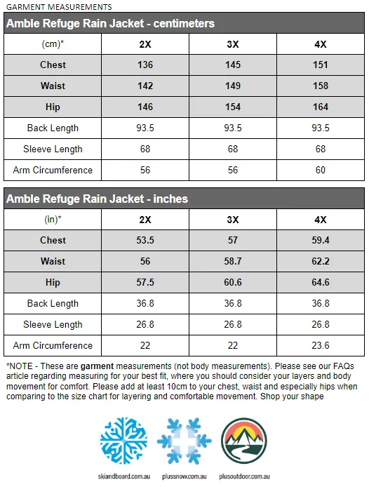 Amble Refuge Womens Plus Size Waterproof Jacket Long Eucalyptus XL-4XL