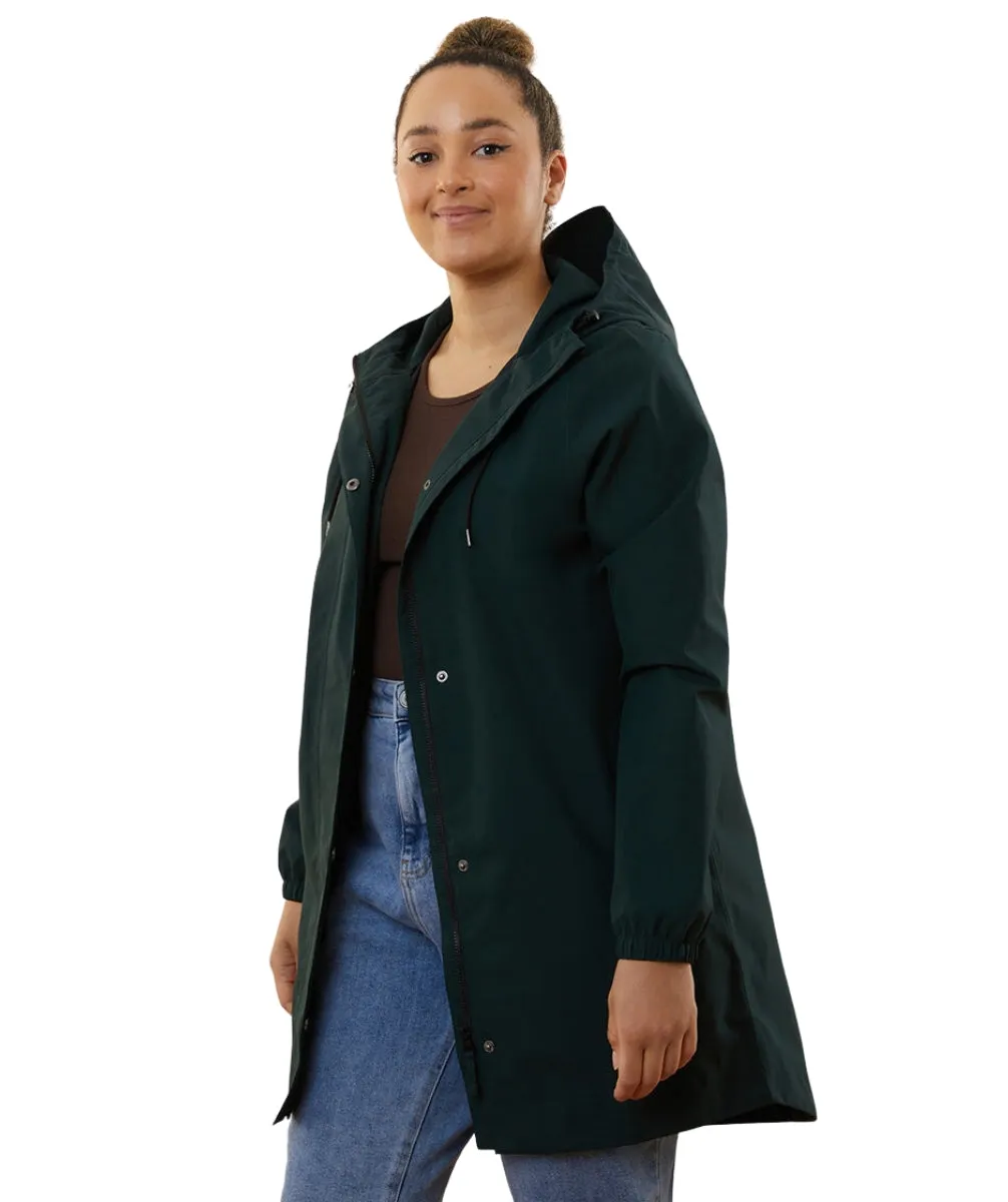 Amble Refuge Womens Plus Size Waterproof Jacket Long Eucalyptus XL-4XL