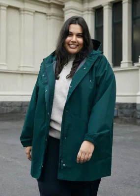 Amble Refuge Womens Plus Size Waterproof Jacket Long Eucalyptus XL-4XL
