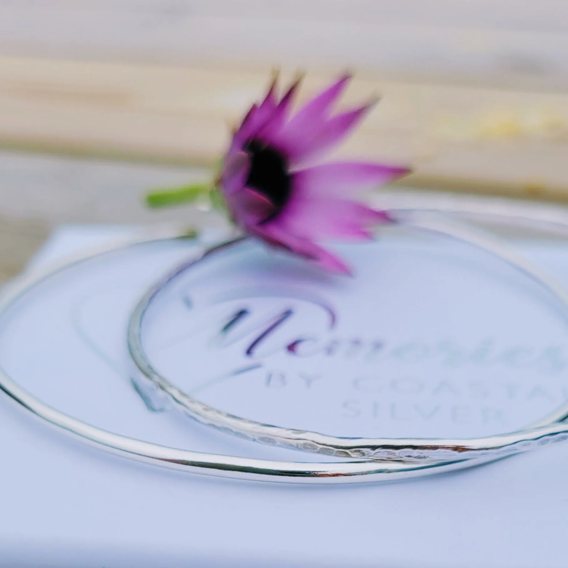 Ashes into Silver 'Crescent Moon' Bangle