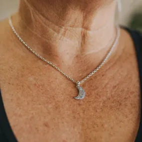Ashes into Silver 'Crescent Moon' Belcher Necklace
