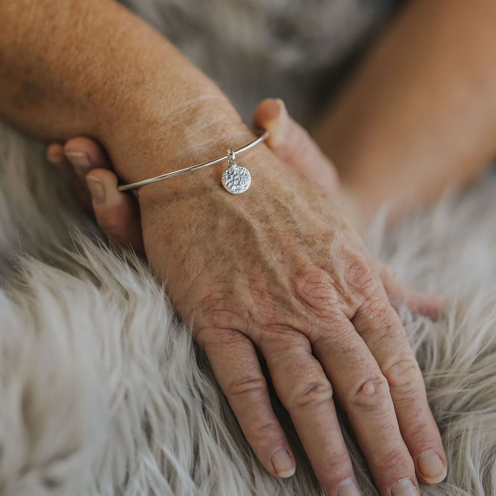 Ashes into Silver 'Disc' Bangle