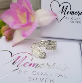 Ashes Into Silver 'Double Feather' Ring