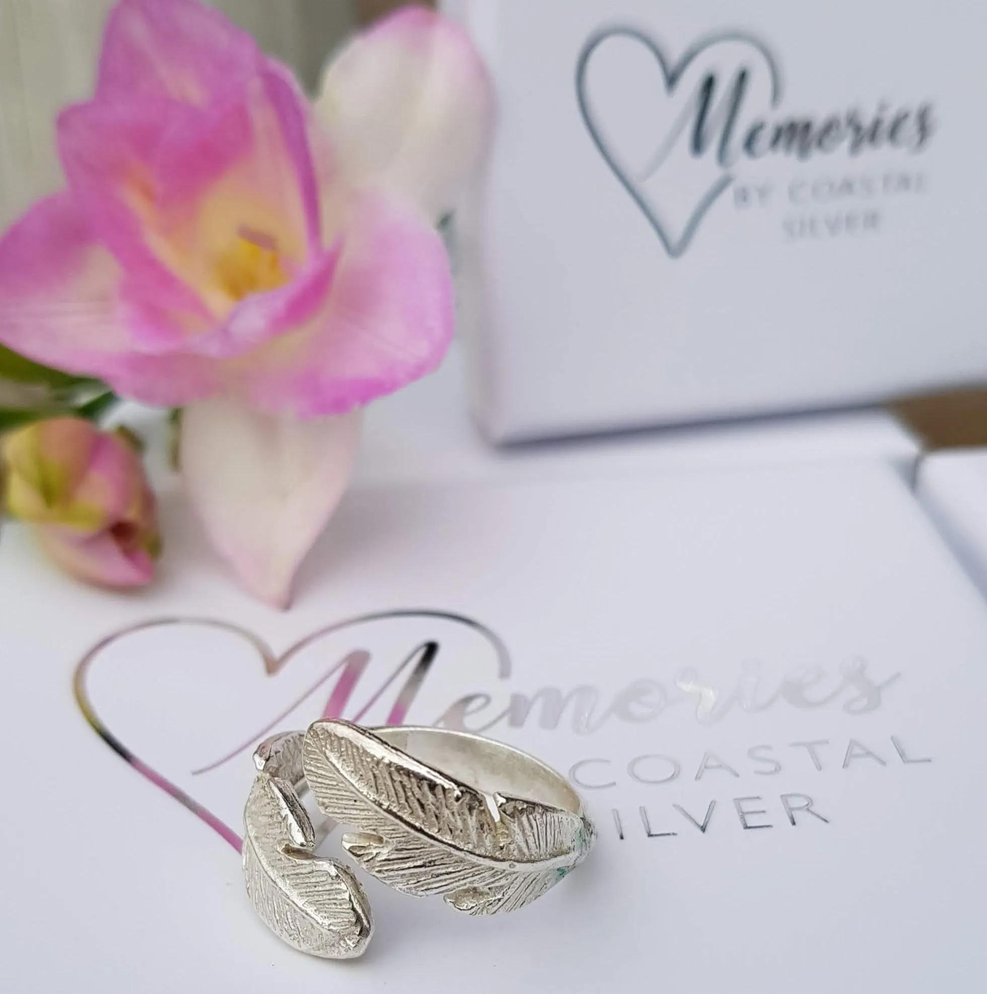 Ashes Into Silver 'Double Feather' Ring