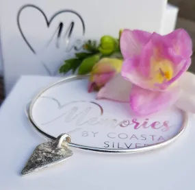 Ashes into Silver 'Endless Love Heart' Bangle