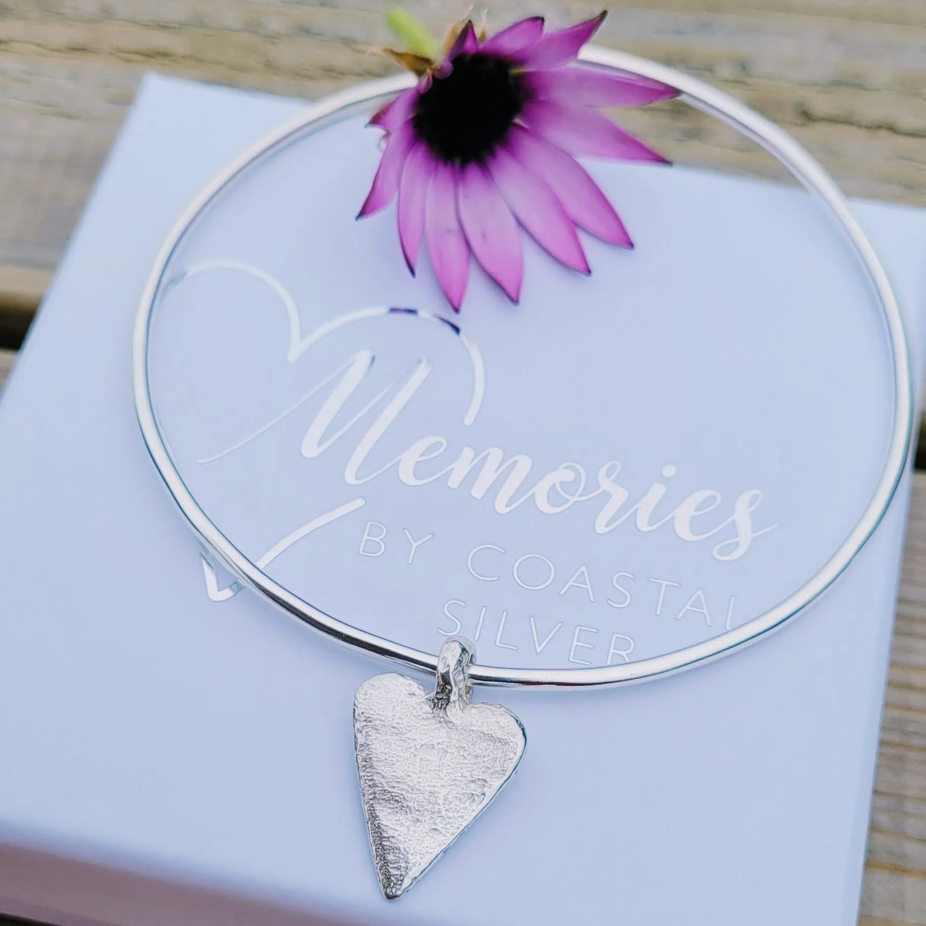 Ashes into Silver 'Endless Love Heart' Bangle