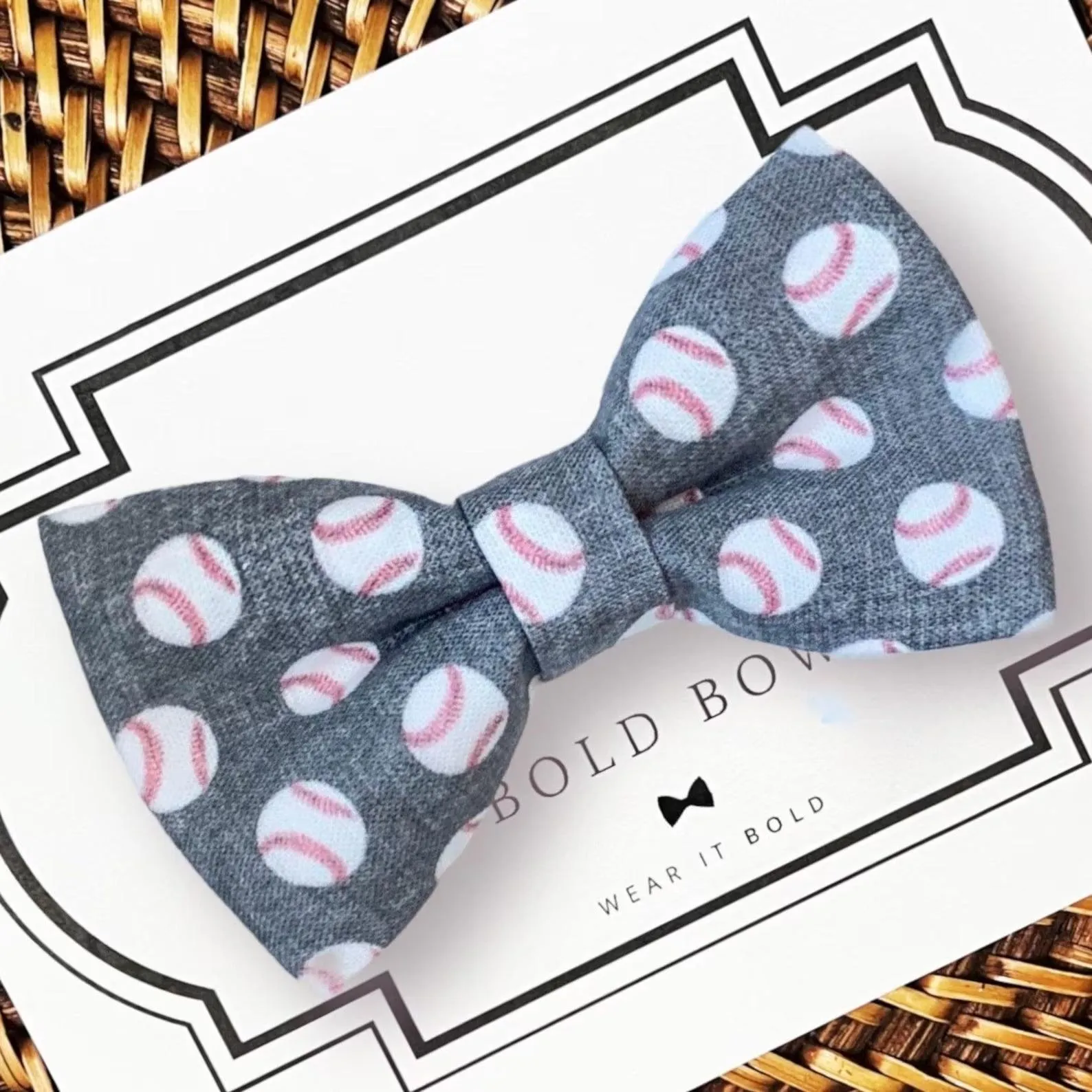 Baseball Bow Tie for Dog and Cat Collar