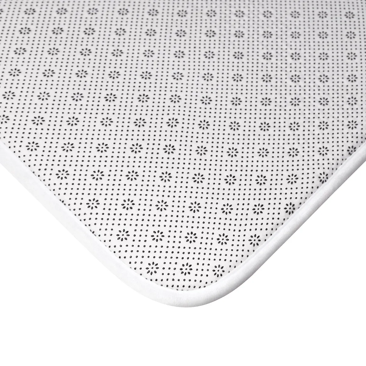 Bats Print Halloween Bath Mat, Black White Flying Bats Designer Bath Rug-Made in USA