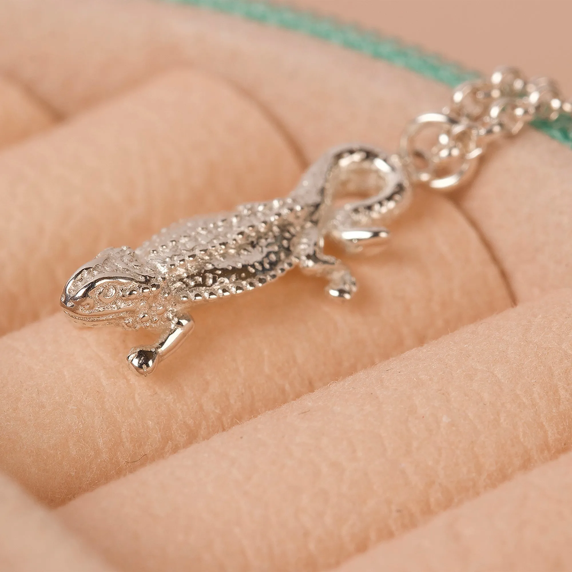 Bearded Dragon Dainty Chain Bracelet - Personalised - Sterling Silver