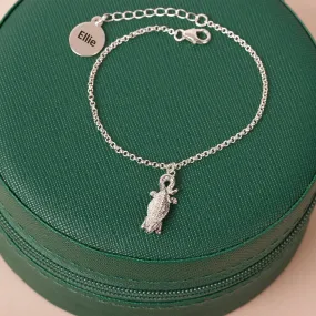 Bearded Dragon Dainty Chain Bracelet - Personalised - Sterling Silver