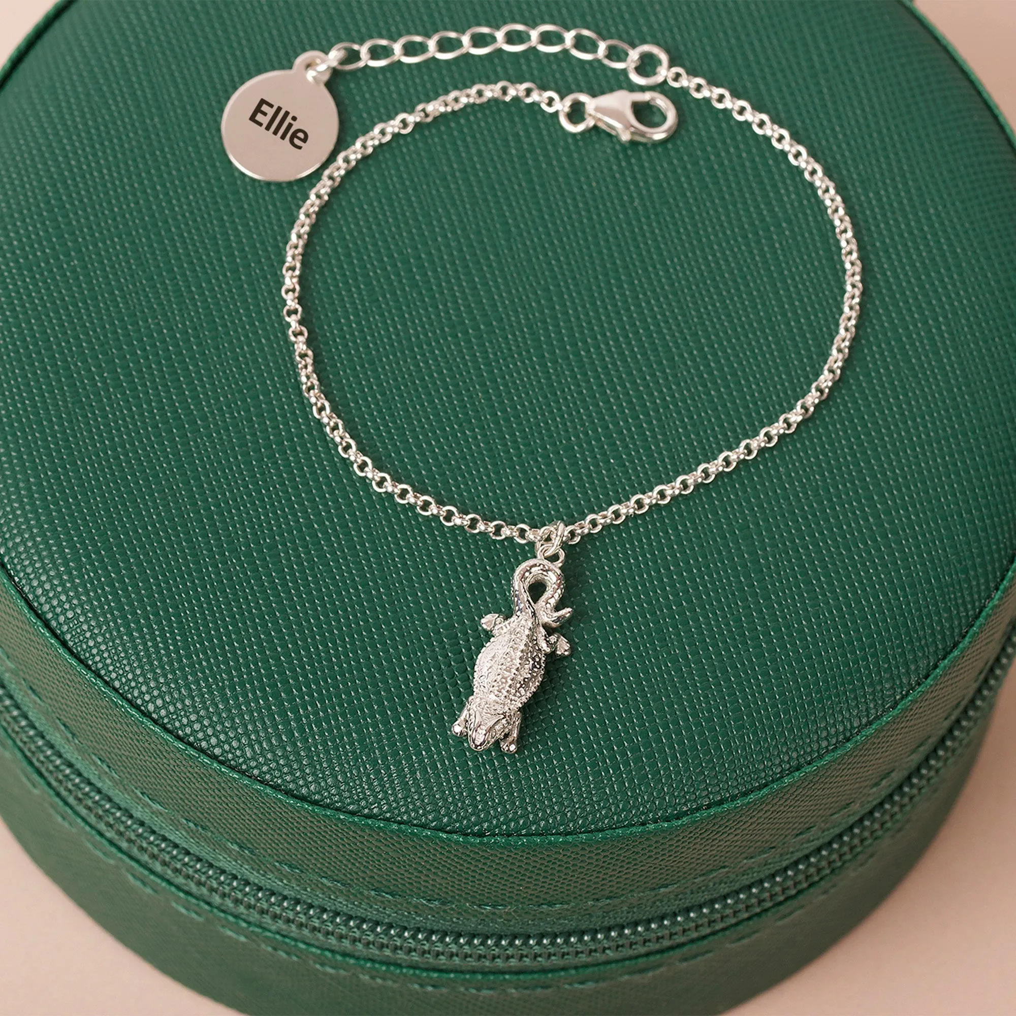 Bearded Dragon Dainty Chain Bracelet - Personalised - Sterling Silver