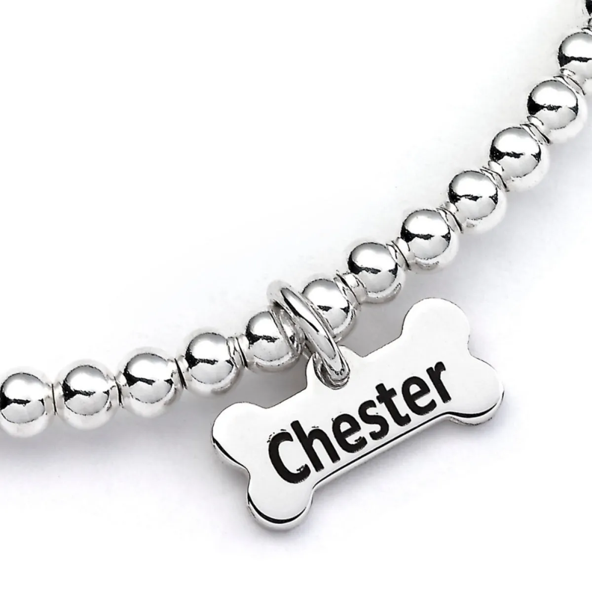 Belgian Shepherd Dog (Laekenois) Silhouette Silver Ball Bead Bracelet - Personalised