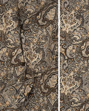 Black & Brown Paisley Cotton Shirting Fabric | 44” Wide | Premium Material for Sewing
