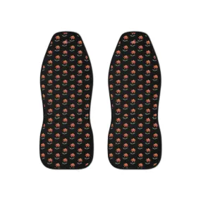 Black Daisies Car Seat Covers, Floral Print Car Seat Covers, 2-Pcs Set (48.03" × 18.50") Polyester Car Seat Covers