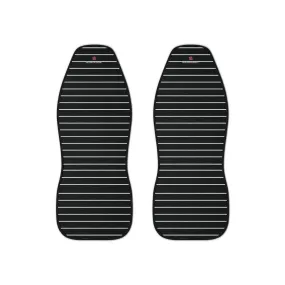 Black White Striped Car Seat Covers, Black and White 2-Pcs (48.03" × 18.50") Set Best Car Accessories Essential Premium Quality Best Soft Luxury Car Seat