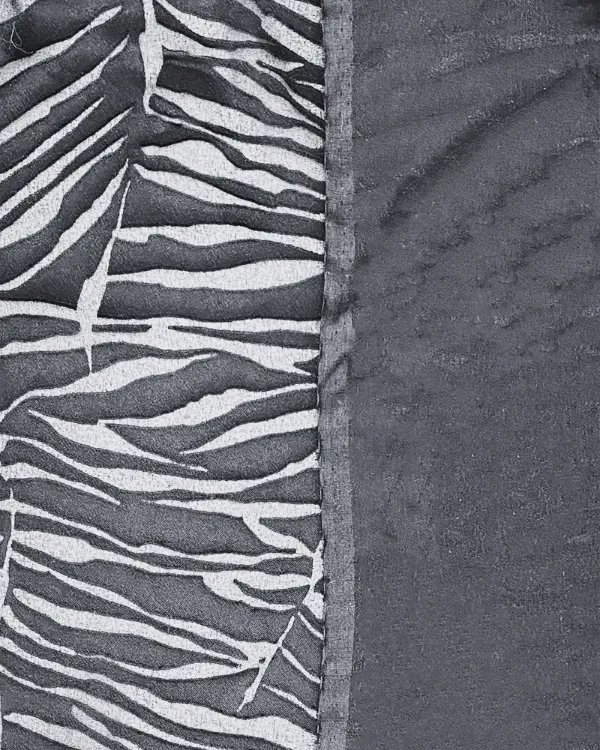 Black Zebra Burnout Fabric | Semi-Sheer Italian Blend