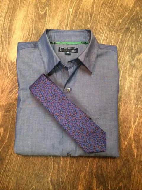 Blade   Blue - Zachary Purple Floral Print Tie