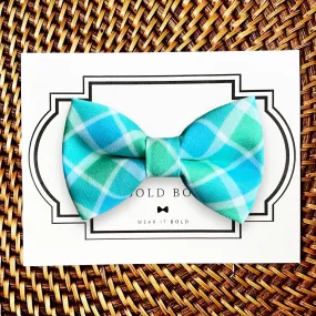 Blue & Green Easter Dog Bow Tie