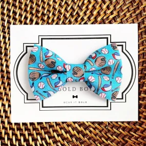 Blue Baseball Bow Tie for Dog Collar or Cat Collar