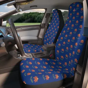 Blue Daisies Car Seat Covers, Cute Floral Print Car Seat Covers, 2-Pcs Set (48.03" × 18.50") Polyester Car Seat Covers