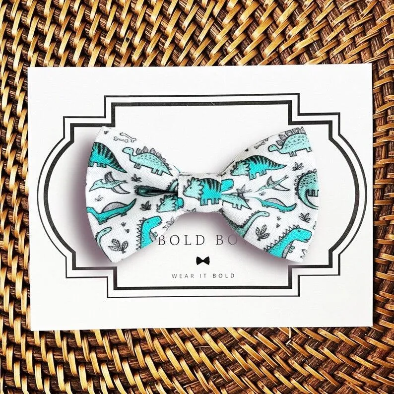 Blue Dinosaur Bow Tie for Dog and Cat Collar