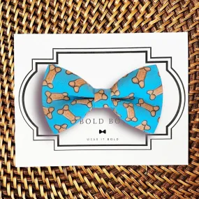 Blue Dog Bone Bow Tie for Dog and Cat Collar