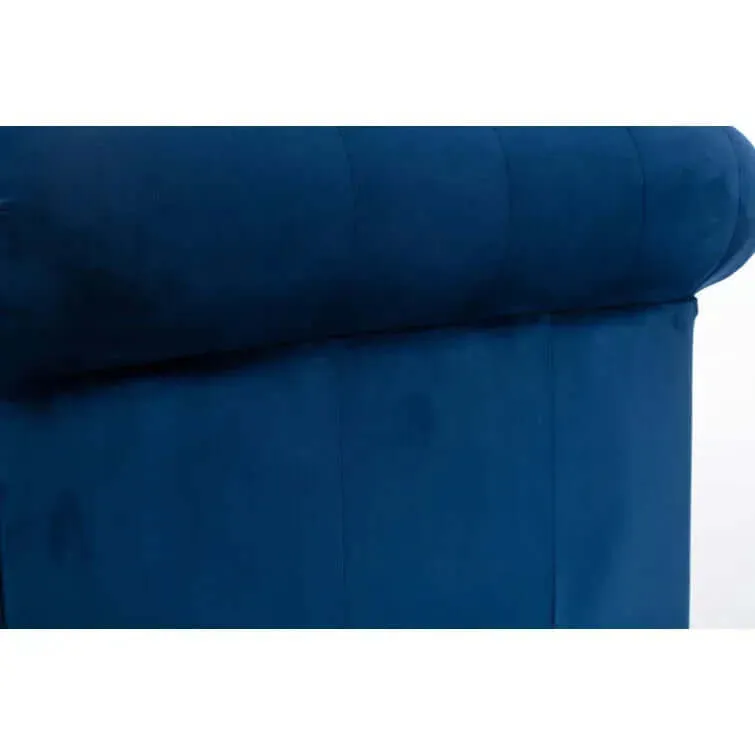 Blue Velvet Chesterfield Sofa 71.5In-Elegant & Comfy