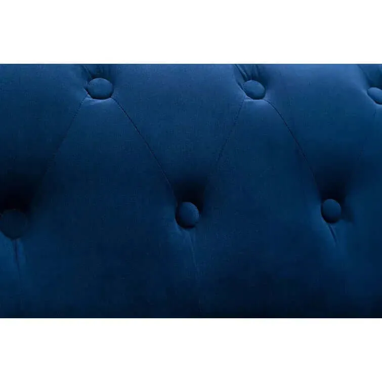 Blue Velvet Chesterfield Sofa 71.5In-Elegant & Comfy