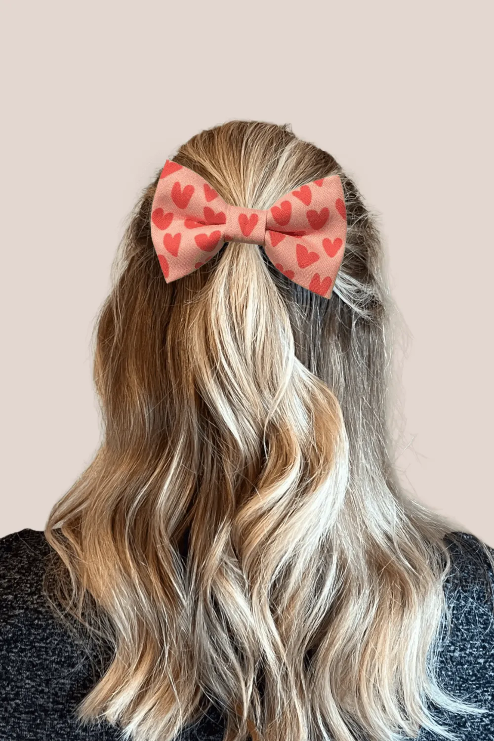 Blush Hearts Hair Bow