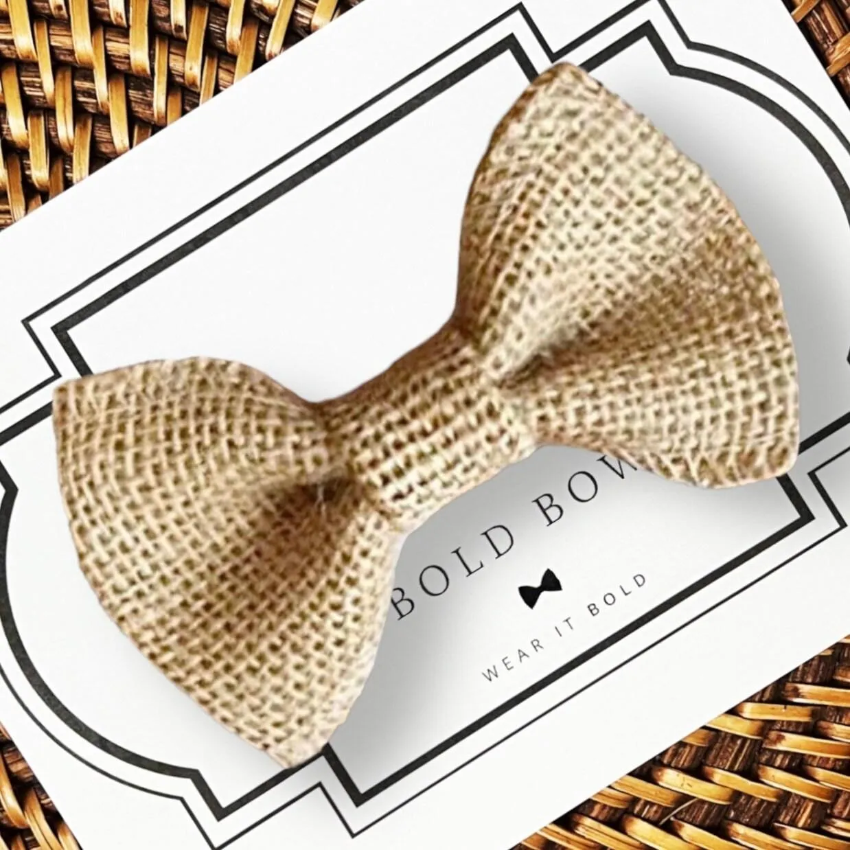 Burlap Dog Bow Tie for Dog Collar or Cat Collar