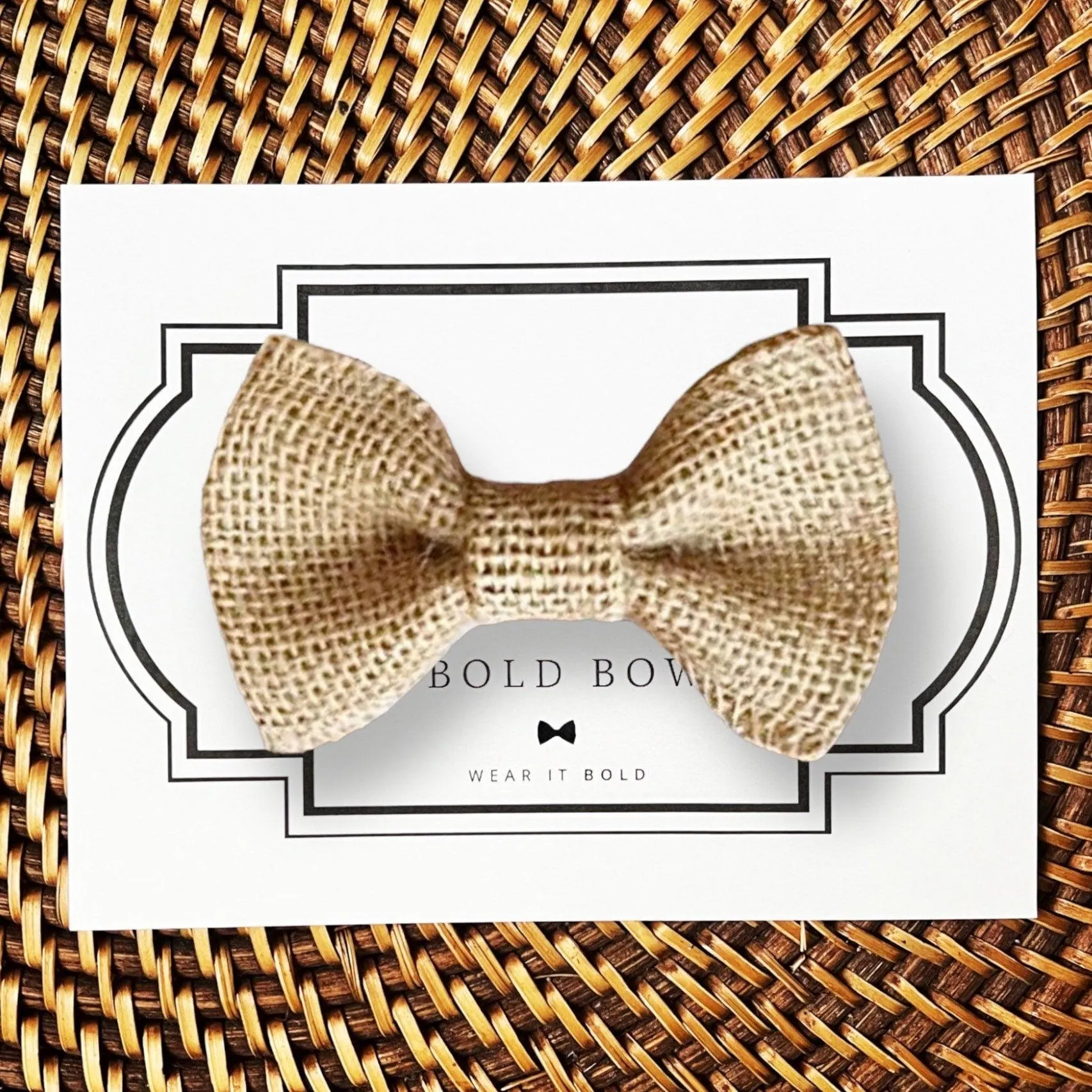 Burlap Dog Bow Tie for Dog Collar or Cat Collar