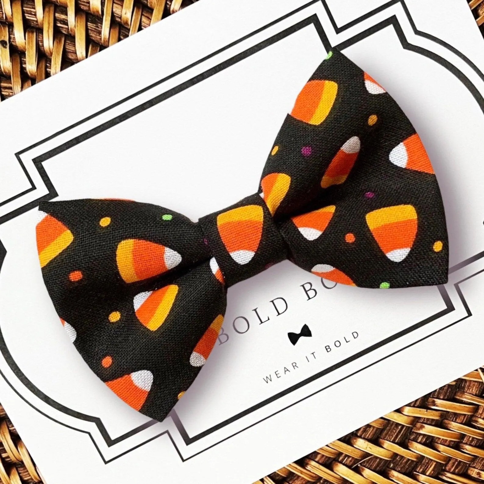 Candy Corn Bow Tie for Dog and Cat Collar