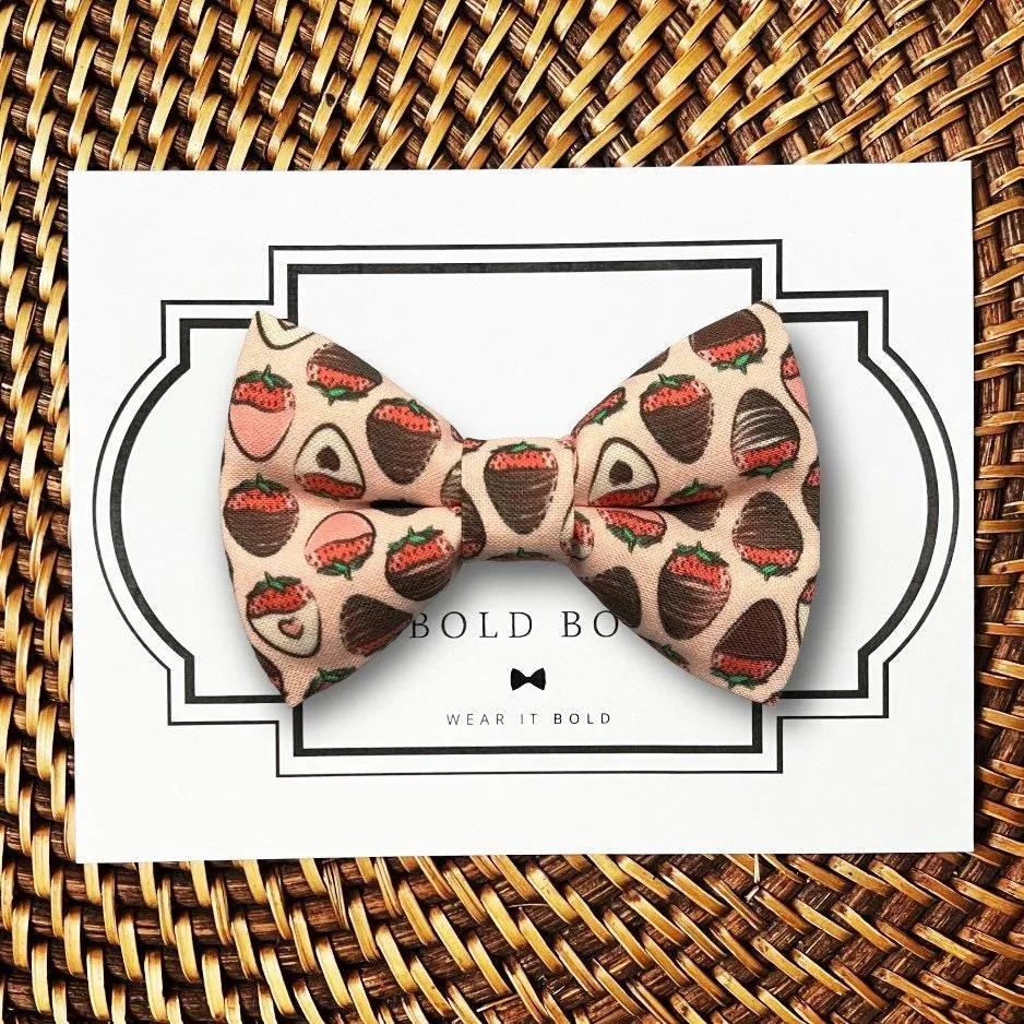 Chocolate Strawberry Bow for Dog Collar and Cat Collar
