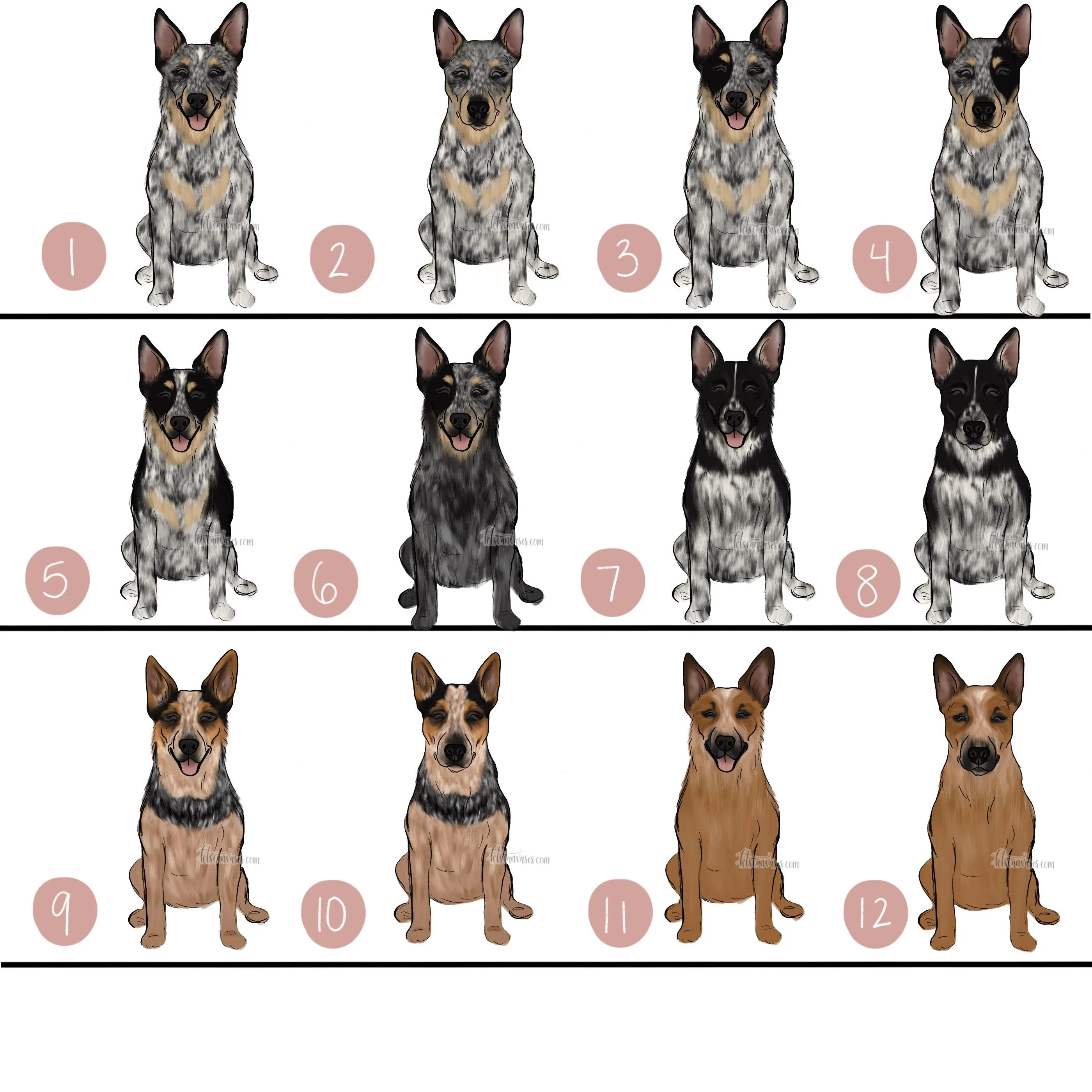 Choose Your AUSTRALIAN CATTLE DOG/BLUE HEELER Art Print