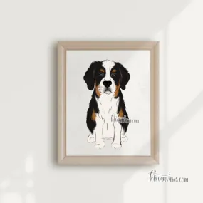 Choose Your BERNESE MOUNTAIN DOG Art Print