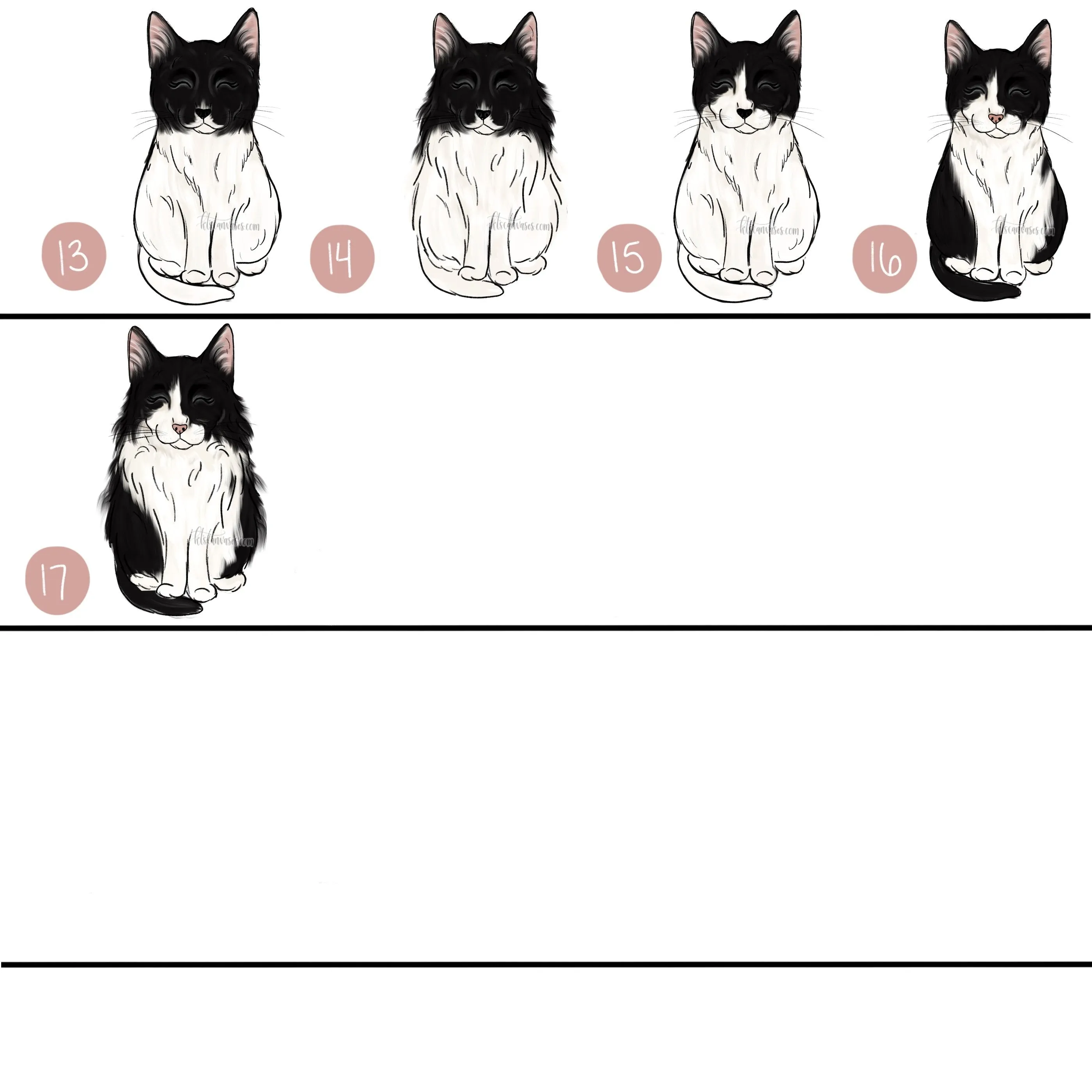 Choose Your BLACK/WHITE CAT Art Print