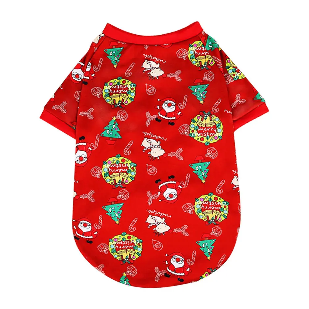 Christmas Dog Clothes Winter Pet Warm Dog Vest Jacket Christmas Printed Sweater Dog Coat Jacket For Large Medium Dogs