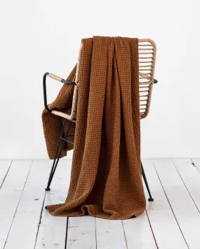 Cinnamon waffle throw blanket