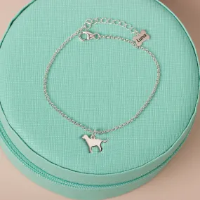 Cocker Spaniel Silhouette Chain Bracelet - Personalised - Sterling Silver